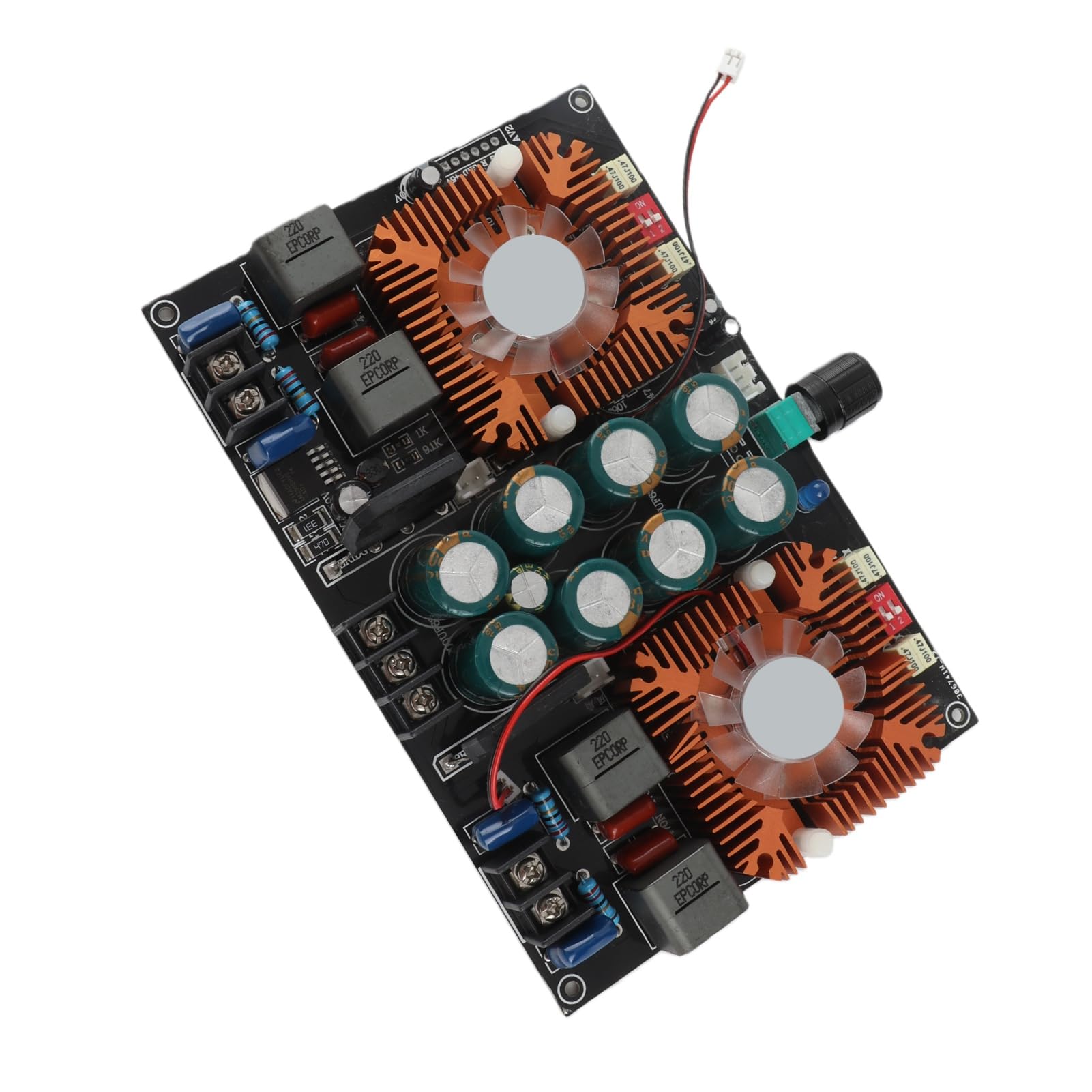 Topiky Scheda Amplificatore Audio a 2, Modulo Amplificatore di Potenza Digitale con Ventola di Raffreddamento TDA8954TH per Altoparlante Home Theater