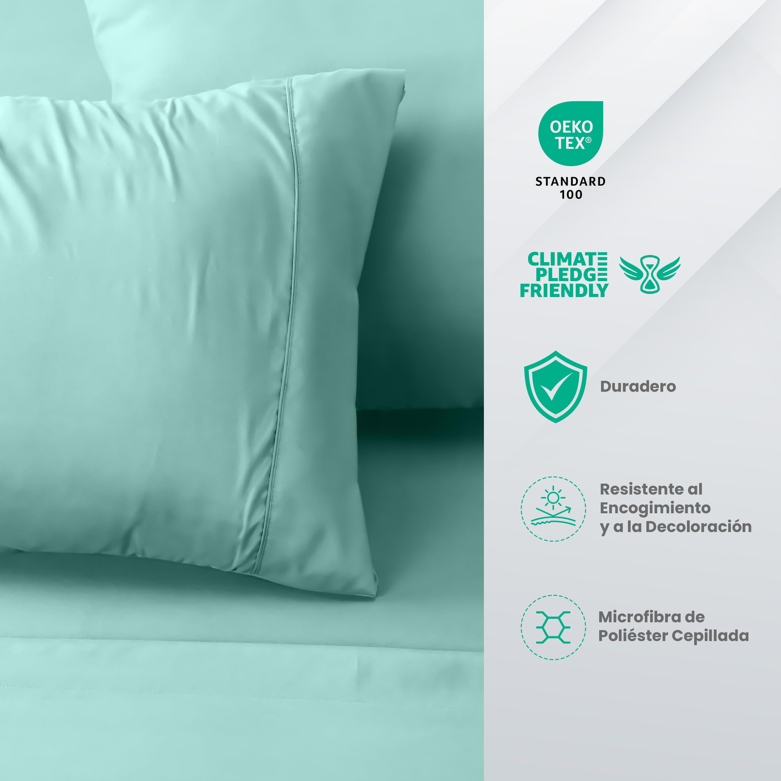 Utopia Bedding Juego de Sabanas 4 Piezas 135x190 - Poliéster Microfibra Cepillada - Oeko-Tex Certificado - Sábana Bajera, Sábana Plana y 2 Fundas de Almohada 50x75 (Cama 135, Gris) — view 133