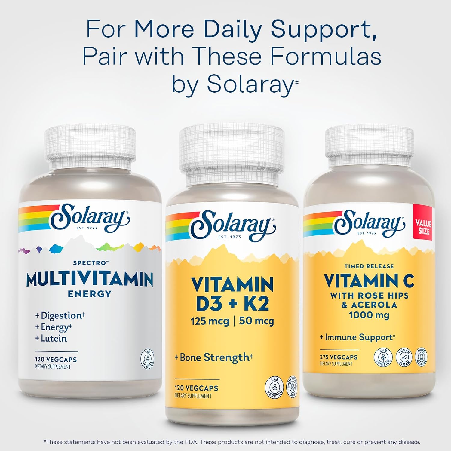 SOLARAY Spectro Energy Multivitamin for Women and Men - Cellular Energy, Digestion, Eye Health and Immune Support - w/Vitamin A, Vitamin B Complex, CoQ10, Iron, Enzymes, Lutein - 30 Serv, 120 VegCaps - Image 6
