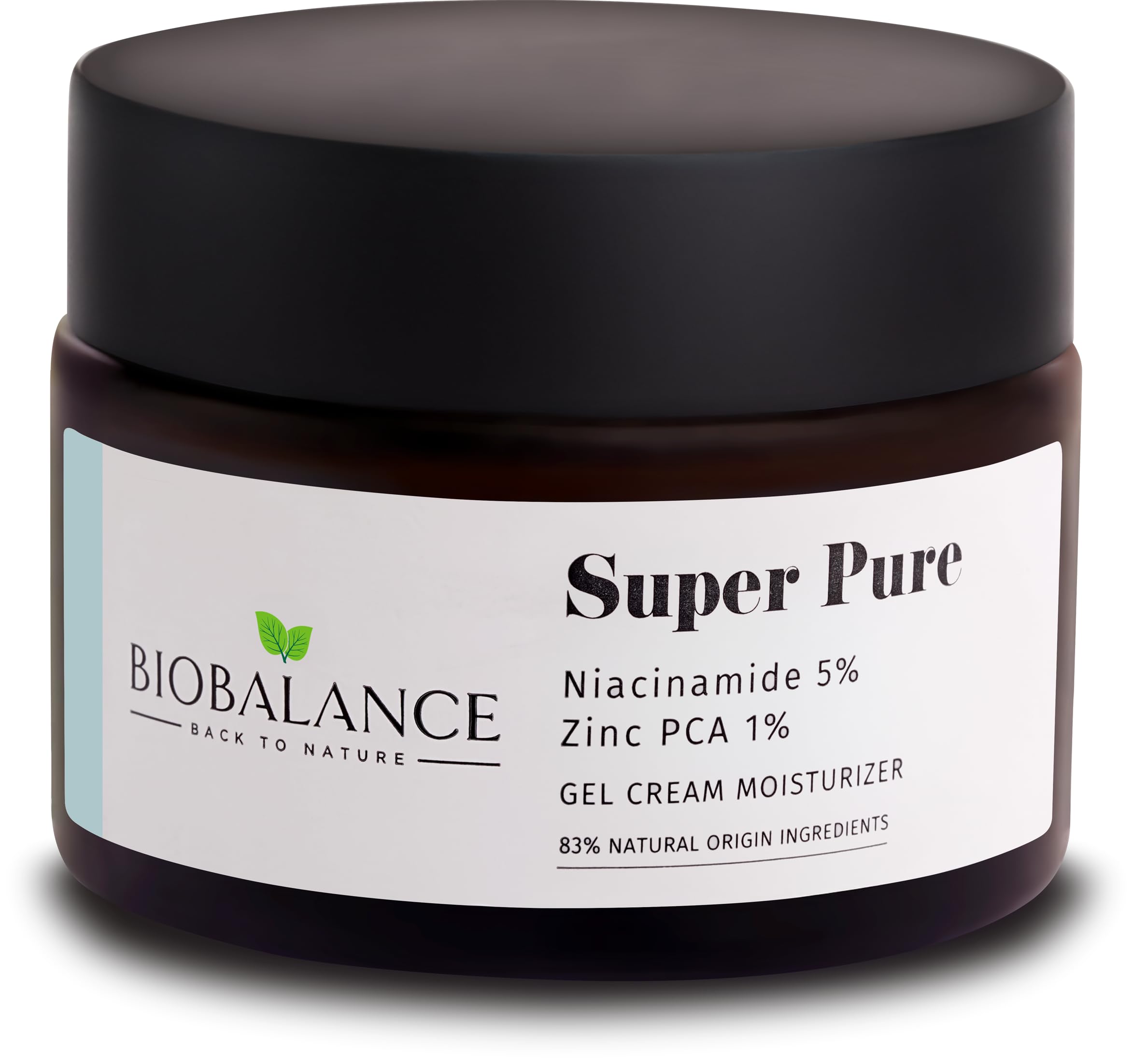 Bio Balance Super Pure Gel Cream Moisturizer | Enriched with Niacinamide 5% and Zinc PCA 1% | Oil Balancing, Mattifying, Pore Tightening | 83% Natural Origin | 50ml
