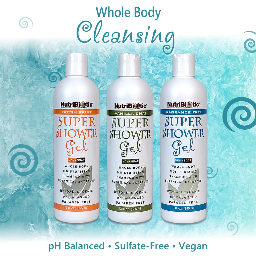 NutriBiotic – Vanilla Chai Super Shower Gel, 1 Gallon (128 Fl Oz) | Whole Body Shampoo with GSE & Botanical Extracts | pH Balanced, Non-Soap & Free of Gluten, Parabens, Sulfates, Dyes & Colorings - Image 3