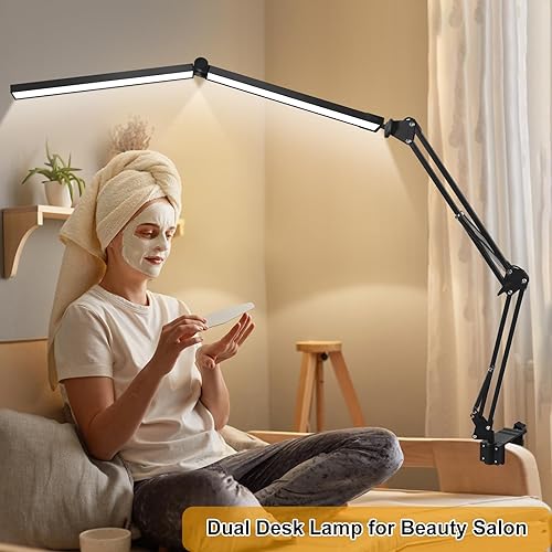 Miniatura 6 de Lámparas de escritorio 2 en 1 para tecnología de uñas, lámpara de escritorio LED grande de 24 W con control remoto, lámpara de arquitecto doble,