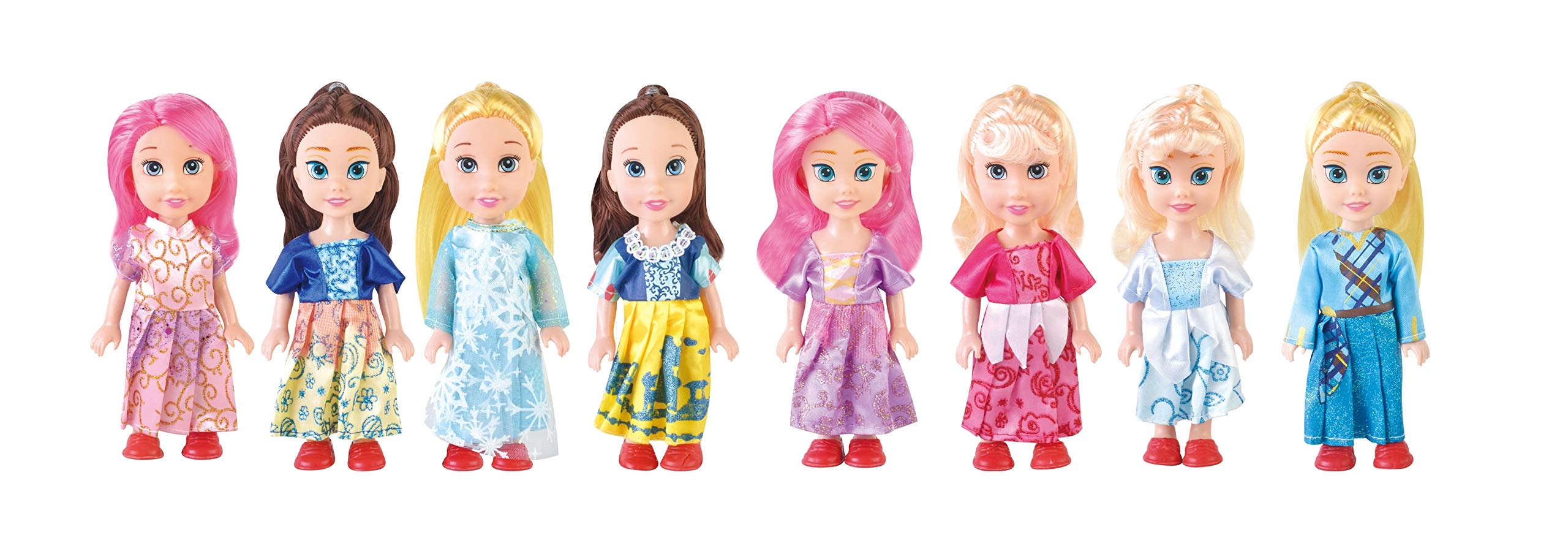 Pj Power Joy Leila Princess Mini Sisters 8 In 1 Doll Set, Crb610