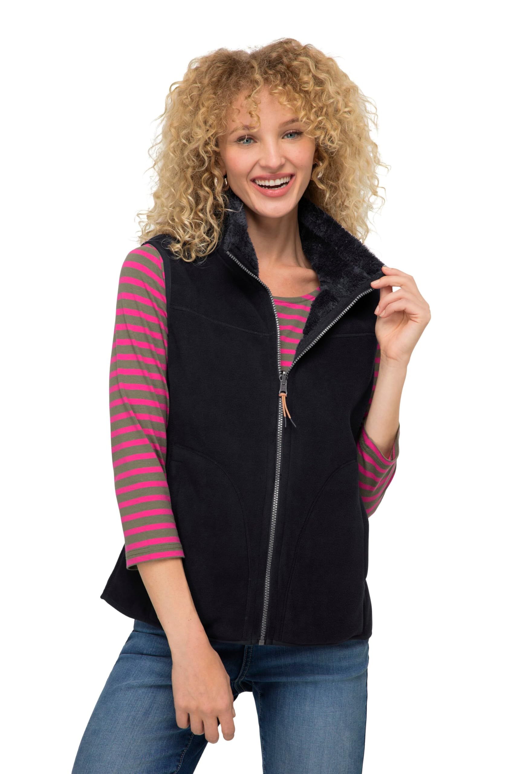 Laurasøn Wende-Weste, Fleece- und Teddy-Seite, Stehkragen 821350