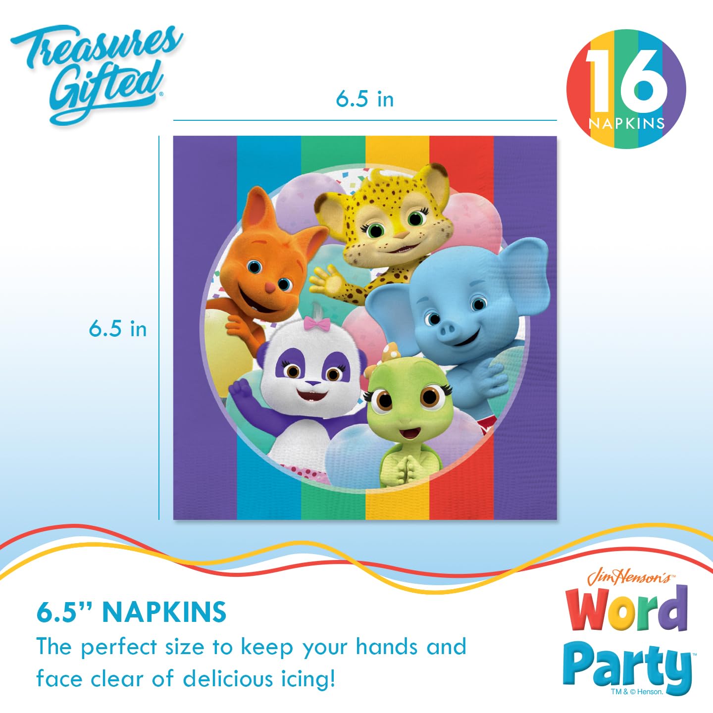 Word Party Birthday Banner - Officially Licensed Jim Henson, Pre-Strung, 15 Panels, First Birthday Party Decorations