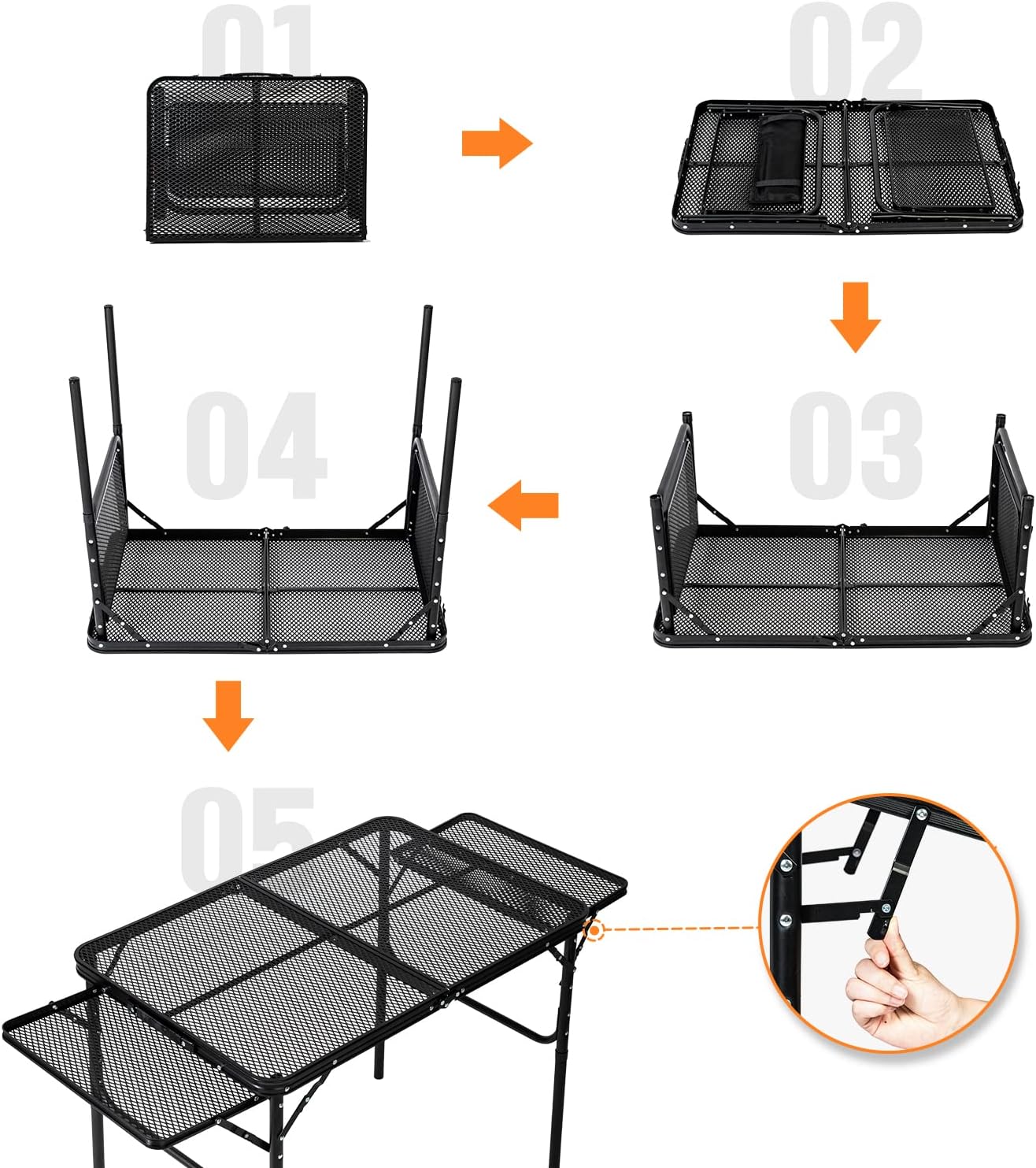 Coastrail Outdoor Camping Folding Grill Table Portable Lightweight Metal Grill Stand for Outdoor with Adjustable Height, 3 Feet : Everything Else