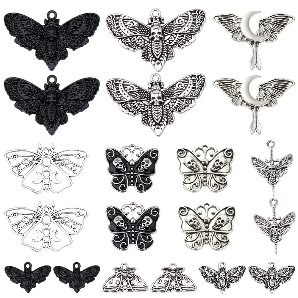 Pendentifs gothiques papillon argente en metal ciselé SUNNYCLUE