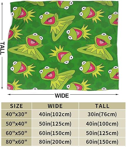 Miniatura 4 de Kermit - Manta de personaje de dibujos animados de la rana Muppet de felpa suave y decoración para decoración de fiesta suave, acogedora, ligera y