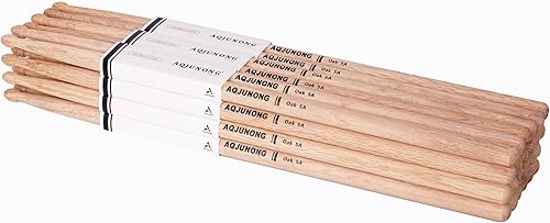 AQJUNONG Baquetas, baquetas 5A, 12 pares de baquetas clásicas de madera de roble para niños y adultos, accesorios de percusión de instrumentos AQJUNONG Baquetas, baquetas 5A, 12 pares de baquetas clásicas de madera de roble para niños y adultos, accesorios de percusión de instrumentos