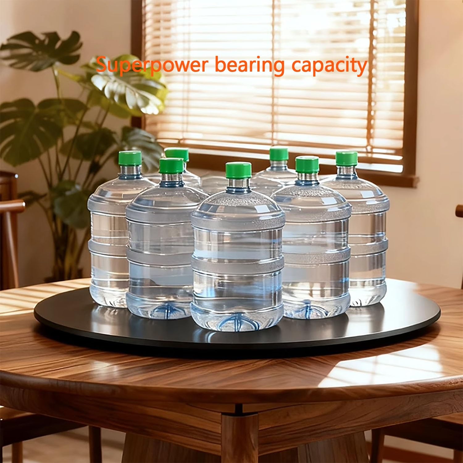 Tocadiscos grande de mármol Lazy Susan de 32 pulgadas, bandeja giratoria de 360° para centro de cocina, mesa redonda resistente, color blanco brillante (80 cm)