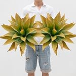 Ttranewsoo Artificial Agave Plants, 12.6" UV Resistant Fake Agave Planters for Indoor and Outdoor Decorating Artificial Plants for Outdoors Fake Plants 2Pack Green