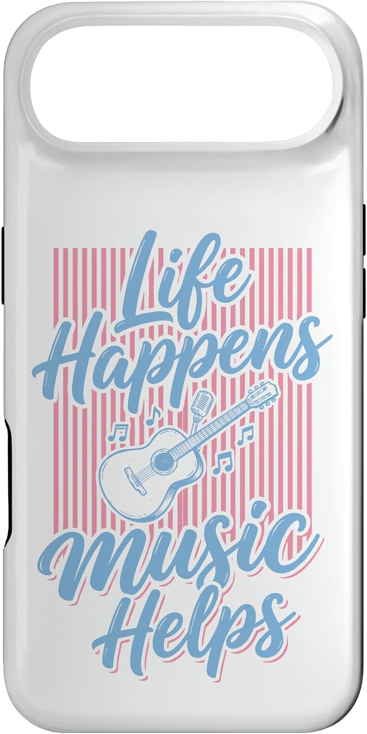 Life Happens Music Helps Pastel Acoustic Guitar Case for iPhone Air