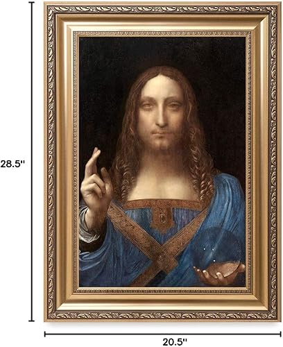 Miniatura 8 de DECORARTS - Retrato de Cristo en Salvator Mundi de Leonardo Da Vinci - Lienzo Giclée Enmarcado