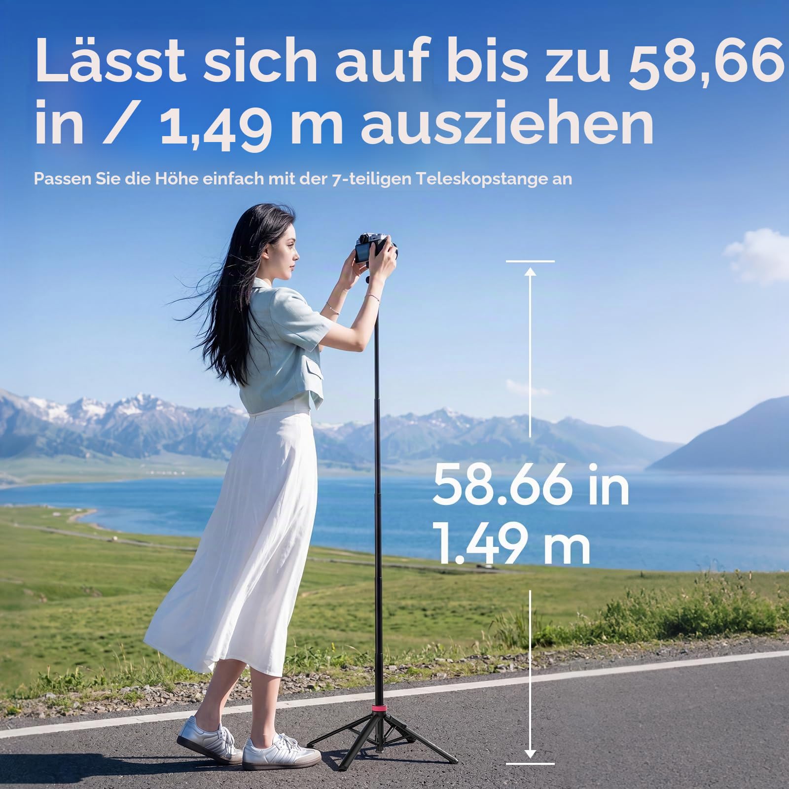 ULANZI MT44 M [2026 Aktualisierte] Auto-Open Handy Kamera Stativ, Magnetisches Selfie Stick Bluetooth 150cm, Automatisch öffnen Vierbeinständer, Tripod kompatibel mit Samsung iPhone DSLR