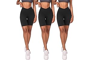 YOLIX 3 Pack Biker Shorts for Women – 8” High Waisted Athletic...