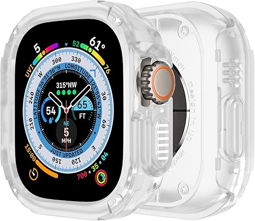 Miniatura 1 de BOTOMALL Parachoques de silicona suave con cubierta de policarbonato compatible con carcasa de Apple Watch de 1.575 pulgadas, 1.614 pulgadas, Series
