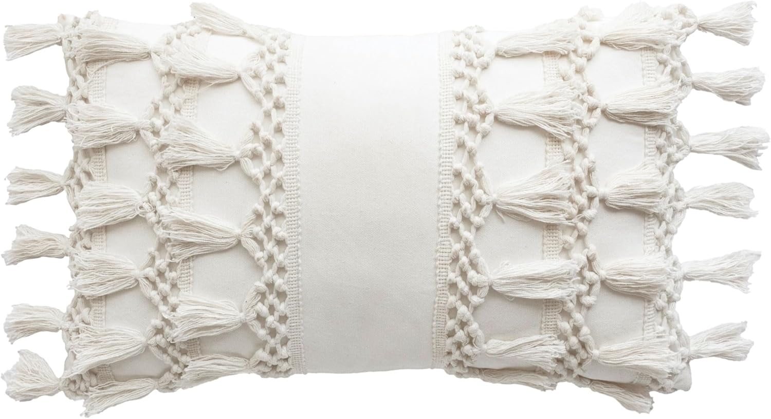 RAJRANG -Lumbar Pillow Cover – 20x12 Inch Cotton Rectangle Throw Pillowcase for Sofa, Bed and Living Room Décor 20" x 12" Rectangular White