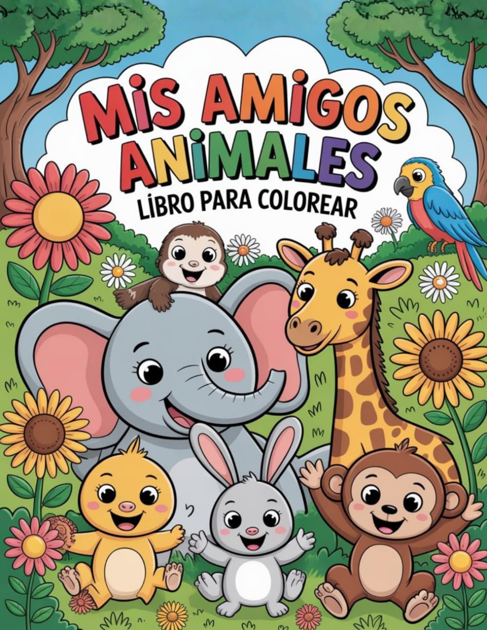 Libro de Colorear para Niños y Niñas (3-7 Años): 52 Dibujos Fáciles y Divertidos | Animales, Naturaleza y Más | Actividad Creativa sin Pantallas