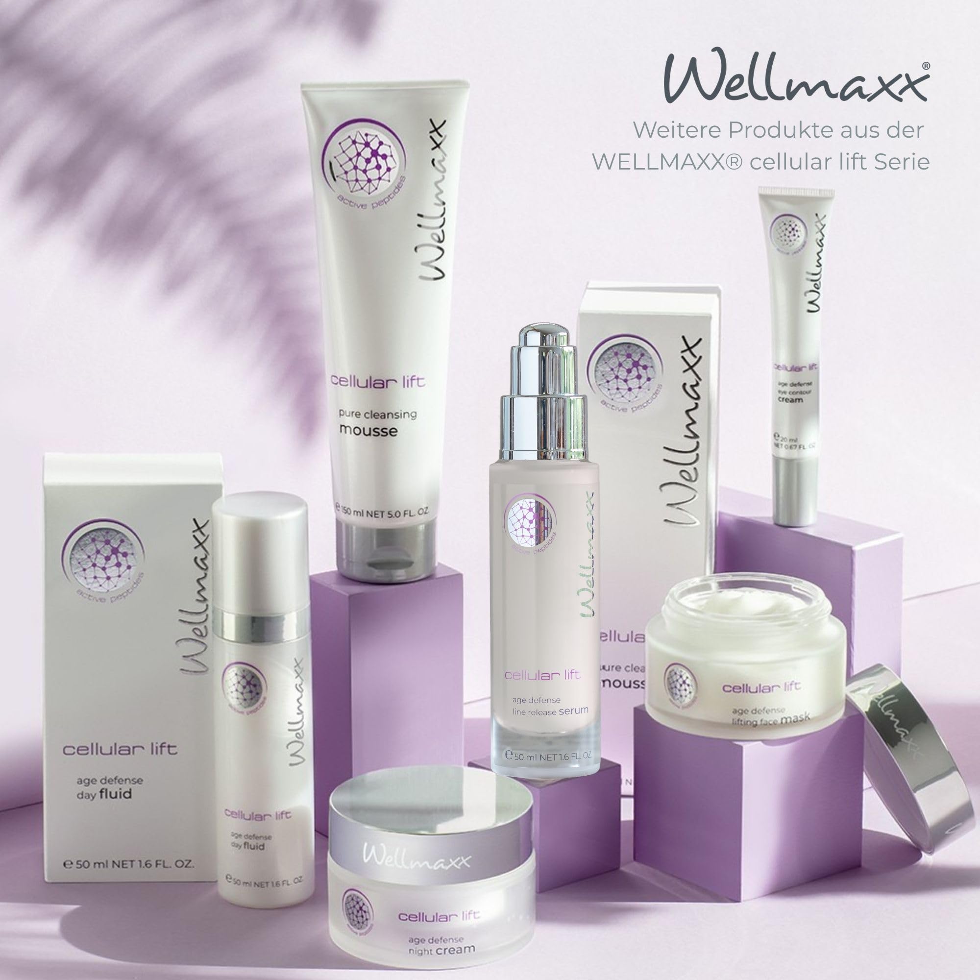 WELLMAXX cellular lift age defense Nachtcreme, Ohne Parfüm, 50 ml | vegan, für alle Hauttypen, Hyaluronsäure, Sheabutter, regenerierend