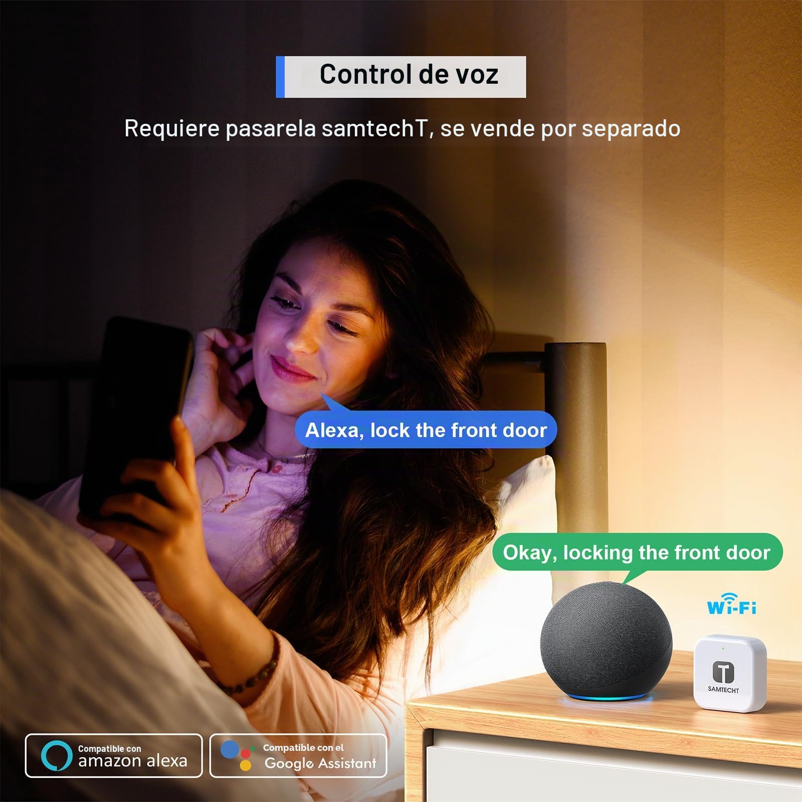 Cerradura inteligente de puerta digital, entrada sin llave, cerradura de huellas dactilares para puerta delantera