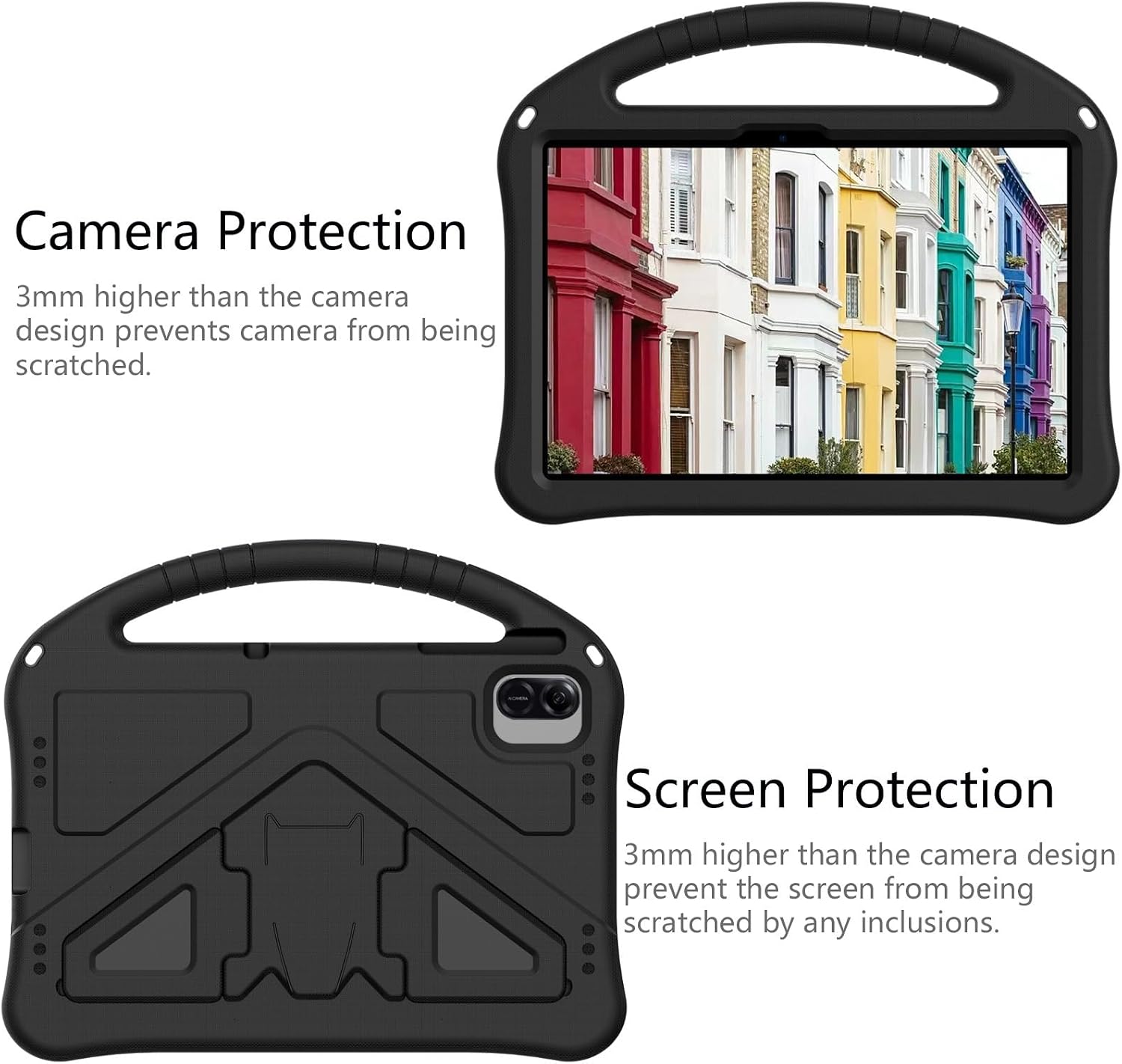 for Honor Pad X8b 11.0 inch (2026) Tablet Case for Kids - Durable Lightweight EVA Shockproof Protective Handle Stand Cover for Honor Pad X8a LTE 11" (2024)/X8a, Black image 4