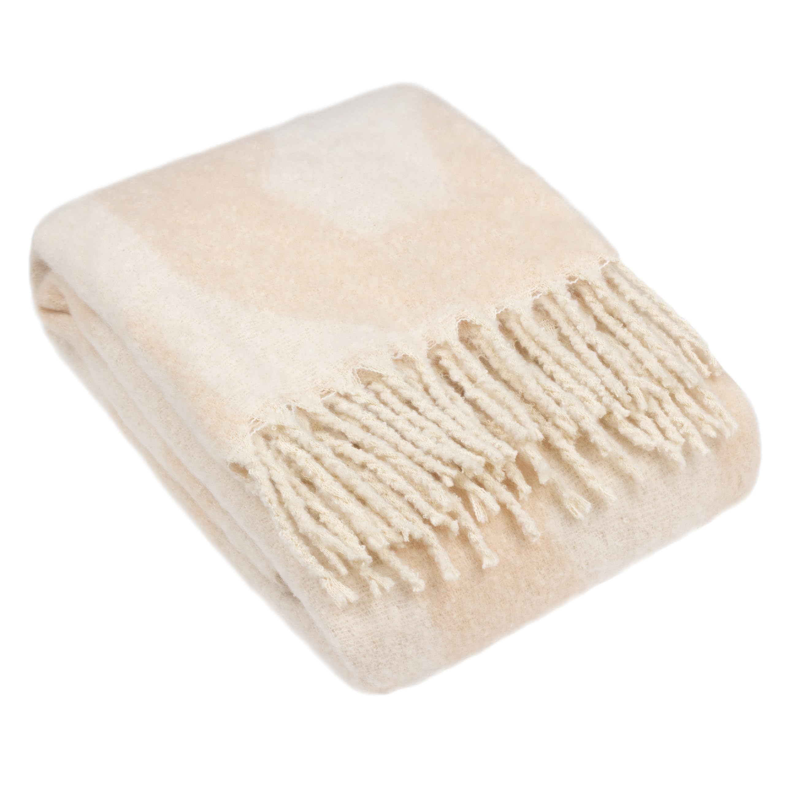 Hoem Meta Marshmallow Jacquard Tasselled Throw 130 X 180Cm