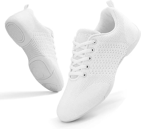 Girls Cheer Shoes White Youth Cheerleading Shoes Dance Athletic Training Breathable Dancing Lightweight Competition Comfortable Sport Sneakers Little Kid Size 12 to Women 11.5