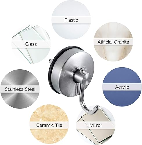 Miniatura 6 de JOMOLA Gancho de ducha con ventosa para toallas de ducha interiores con soporte de ventosa, organizador de almacenamiento de utensilios de cocina