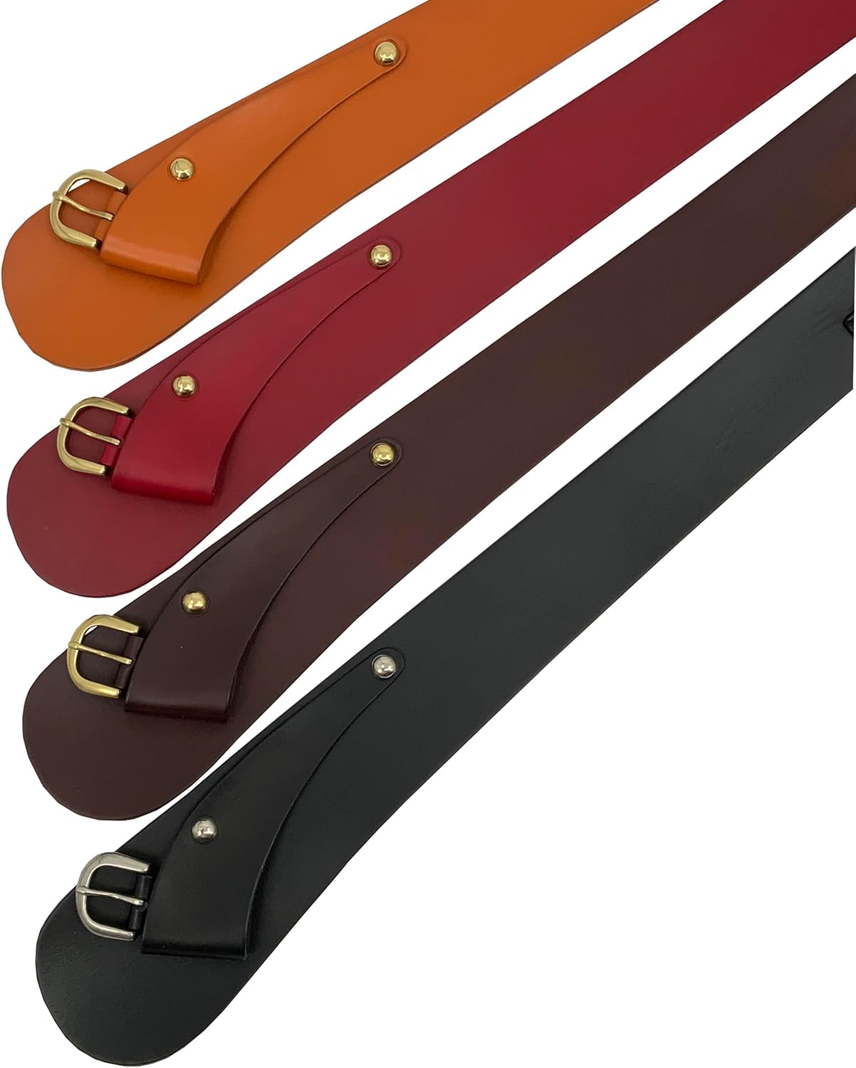1"- 3 1/2" Wide Unique High Waist Solid Soft Vintage Cowhide Taper Leather Boho Adjustable Belt