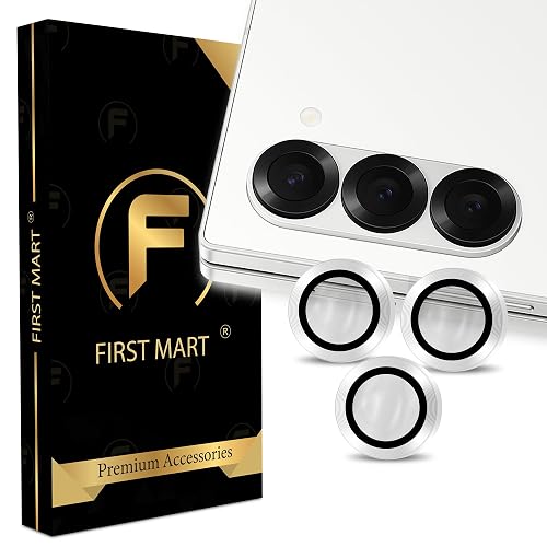 FIRST MART Silver Camera Ring Guard Protector for Samsung Galaxy Z Fold 6 | Tempered Glass with Metal Alloy Rings, HD Clear, Scratch Resistant, Case-Friendly | Pack of 1