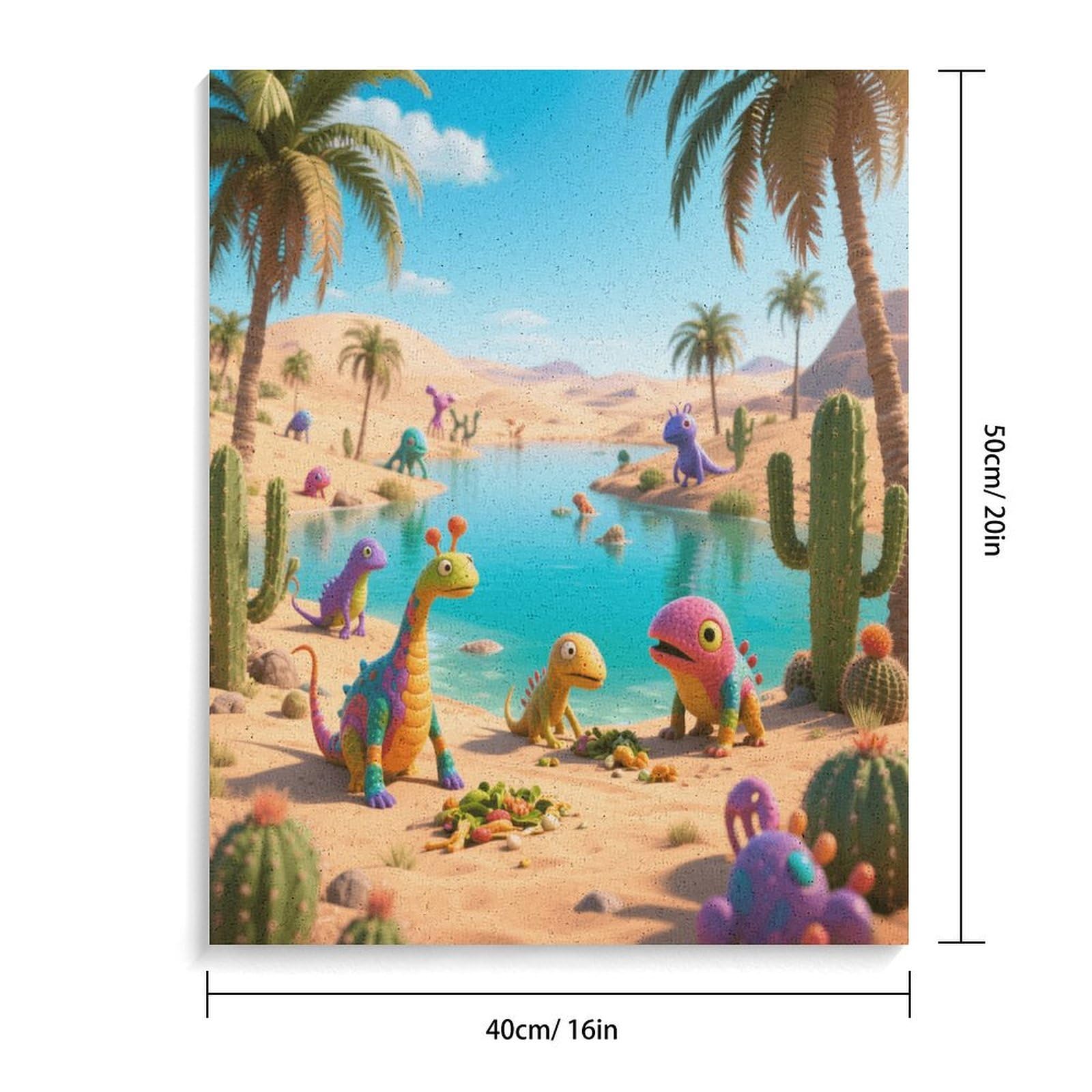 KOAYUBFC Desert Oasis Malen nach Zahlen Kit für Erwachsene Anfänger Erwachsene Malen nach Zahlen Kits auf Leinwand DIY Acryl Ölfarben Malerei mit Pinseln als Geschenk Home Wall Decor