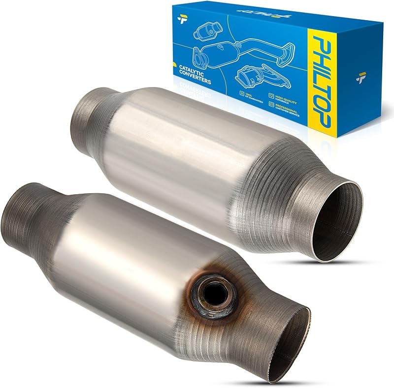 Conversor catalítico PHILTOP 2,5" de alto fluxo em aço inoxidável, referência 410250 – Kit com 2 unidades