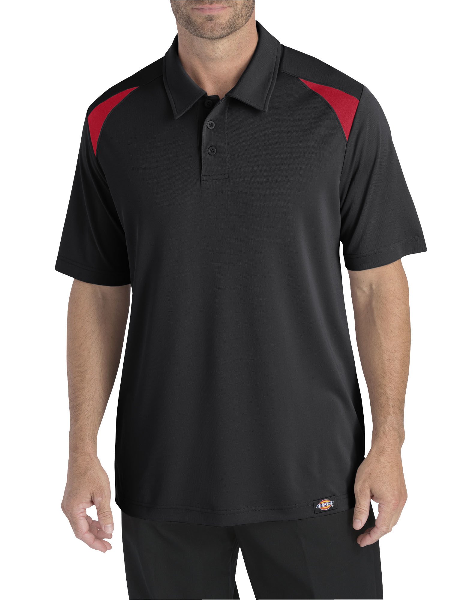DickiesDickies Occupational Workwear LS606BKERS LS606 Industrial Performance Polo, Fabric, Small, Black