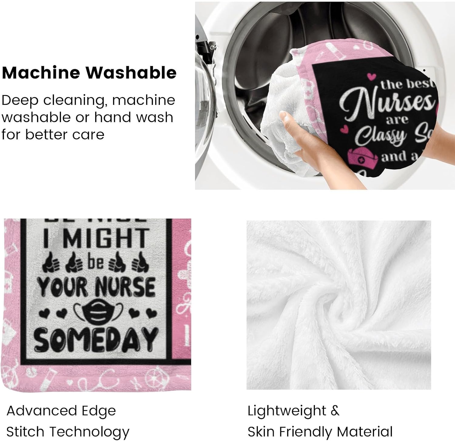 Nurse Gifts for Women, Nurses Week Gifts, Gifts for Nurse, LPN RN Appreciation Gift for Nurses Practitioner, Nursing Student Gifts, Nurse Accessories for Work Blanket 60"X 50" - Image 6