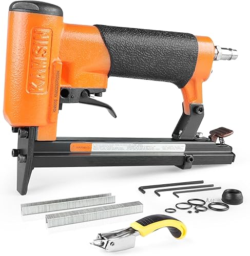 Miniatura 7 de #8016K - Grapadora de alambre fino para tapicería de calibre 21, grapas de corona de 1/2 pulgadas, pistola de grapas de tapicería eléctrica de 1/4 a