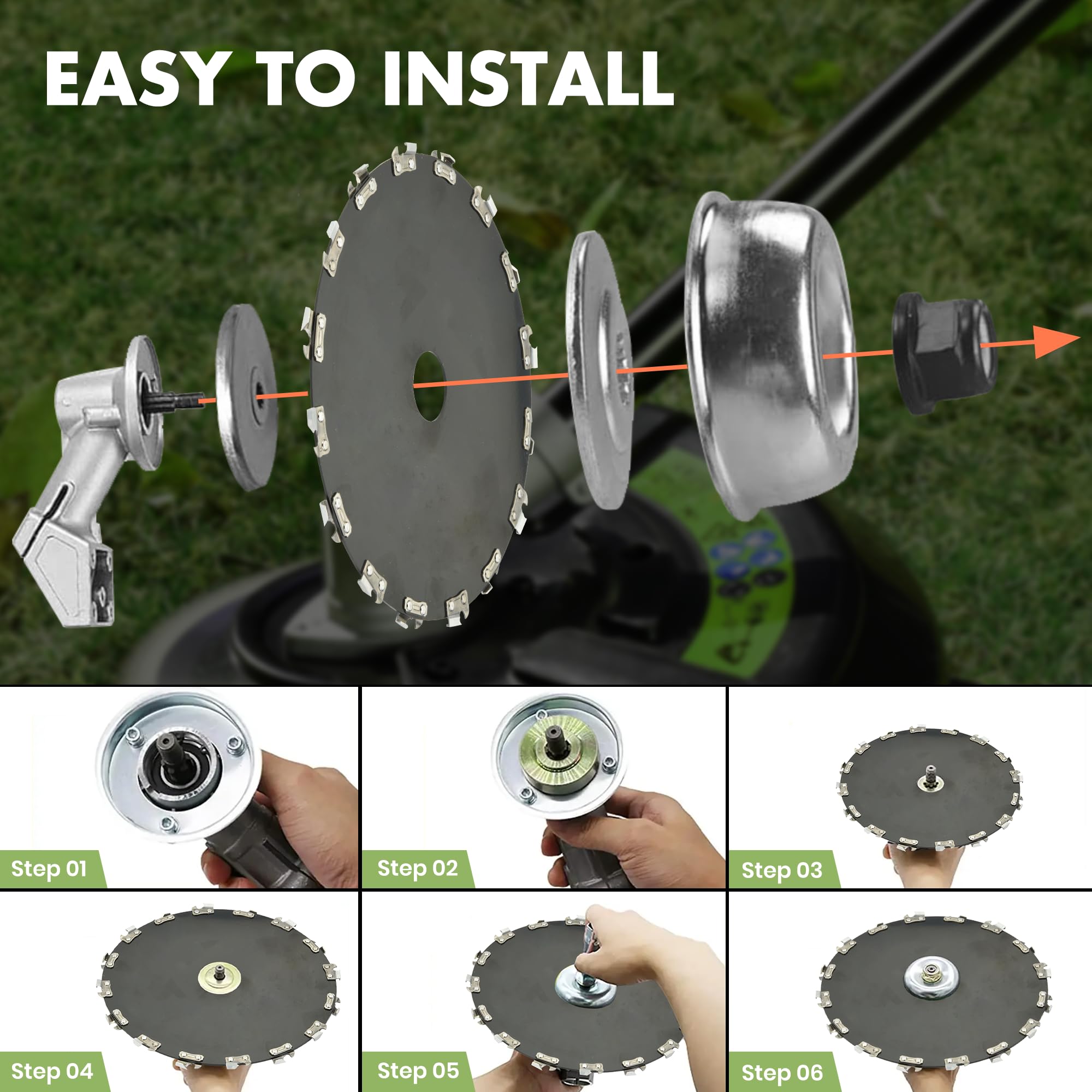 SINTIKI Paquete de 2 cuchillas y limas para motosierra de 7 pulgadas, 16 cuchillas para malezas de dientes, reemplaza Husqvarna, Stihl, Oregon, Honda, Hitachi, cuchilla de corte de cepillo para