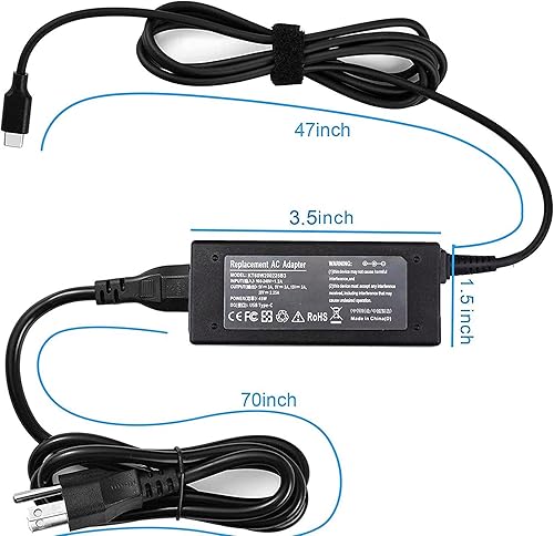 Miniatura 4 de Cargador USB tipo C de 45 W para Acer Chromebook CB315 R721T R751T CB515 CB5-312T C732 C933 C771 C721 C732T-C8VY C733 R752TN CB315-3H-C2C3 C851 N.