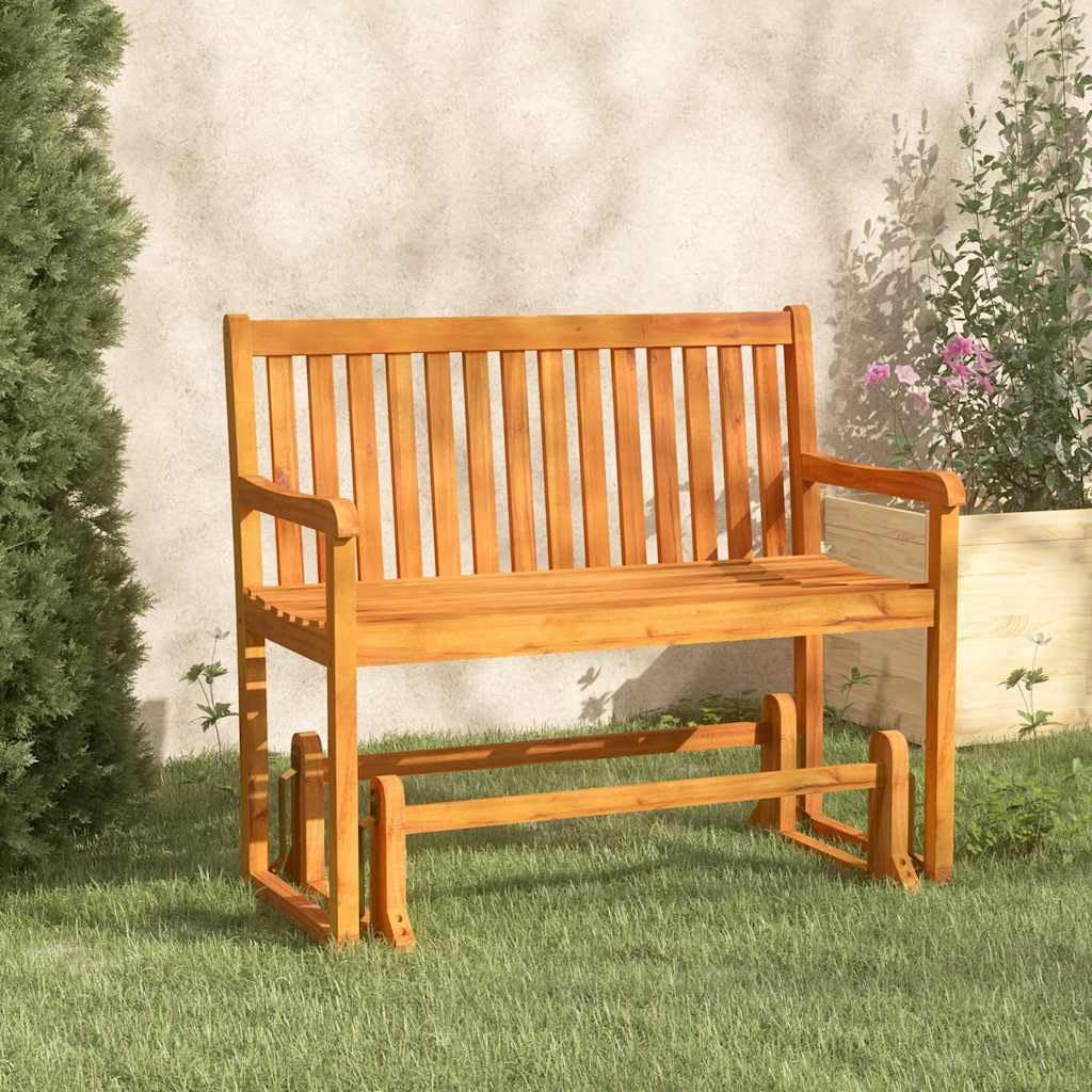 SYDE Banco Balancín de Jardín 110 cm Madera Maciza Acacia | Acabado Aceite, Resistente Intemperie, Mecanismo Oscilante, Uso Exterior Terraza