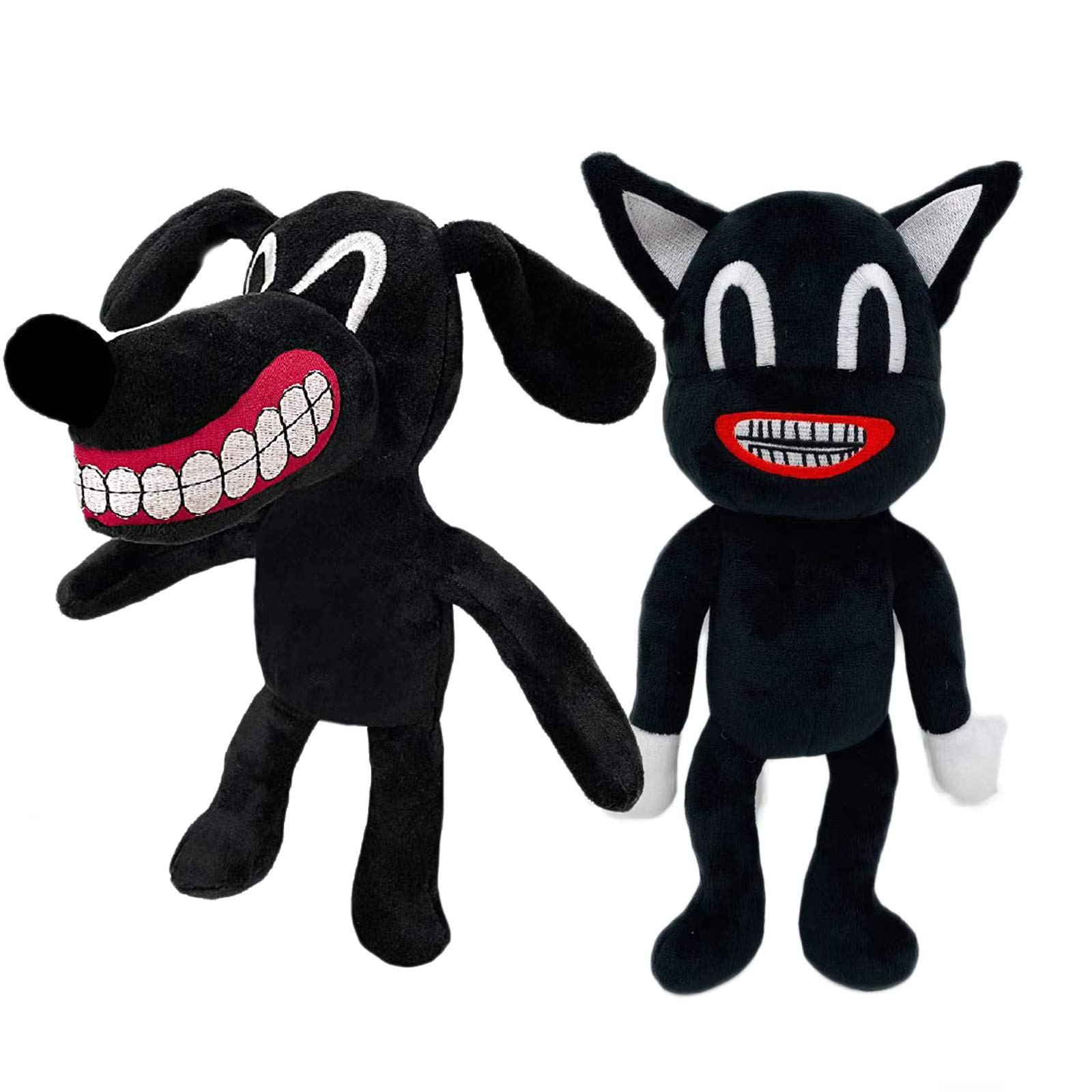 Buy 11.8 inch 2 Pcs Black Cartoon Dog Plush Toy and Cartoon Cat Plush