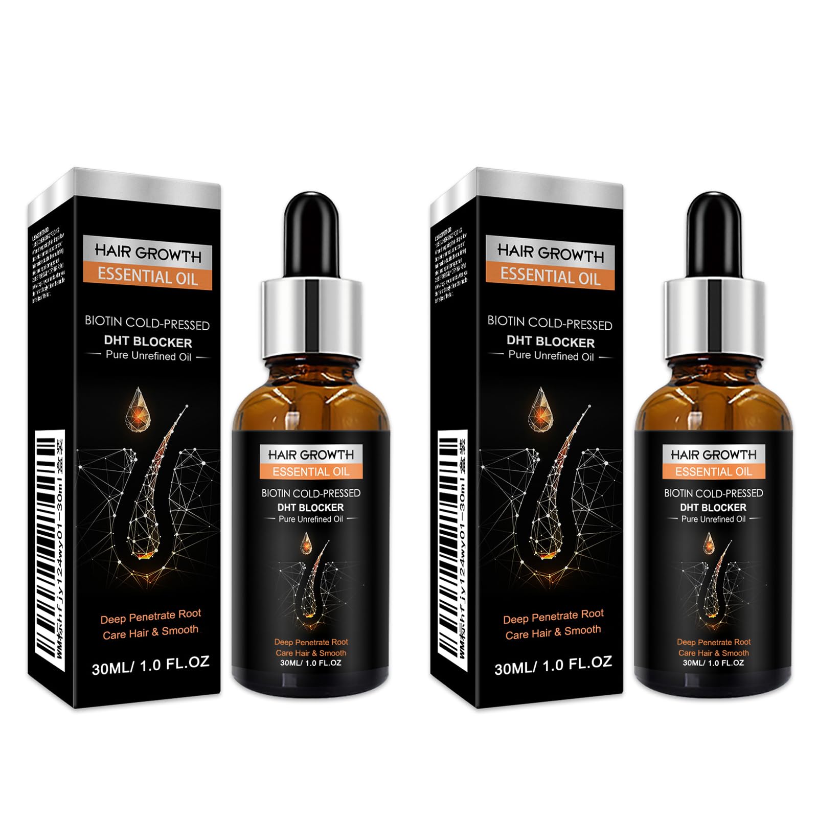 2Pcs Serum Cabello Con Jengibre y Aceite de Ricino, Hair Growth, Serum De Crecimiento Del Cabello, Anti Pérdida De Cabello, Favorece un Cabello Más Grueso, con Más Volumen y de Crecimiento Más Rápido