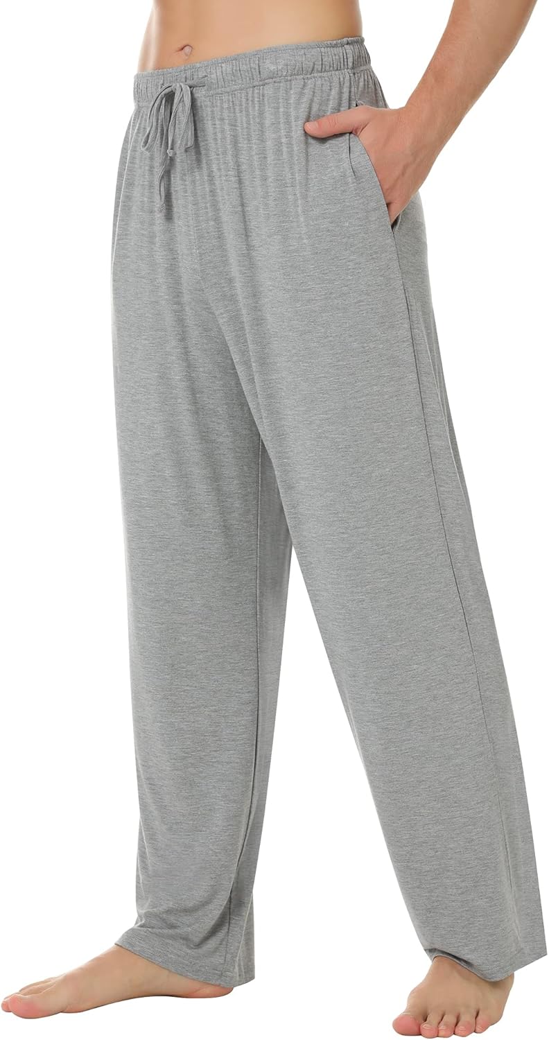 NACHILA Men's Pajama Pants-Viscose Made from Bamboo,Soft Sleep Bottoms Stretchy Sweatpants with Pockets - Image 3