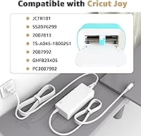 Vista 8 de Cable de alimentación compatible con Cricut Joy Machine modelo 2007813 JCTR101 2007992 PC2007992 GHFB23405 SS2076299 TS-A045-1800251 para Cricut Joy