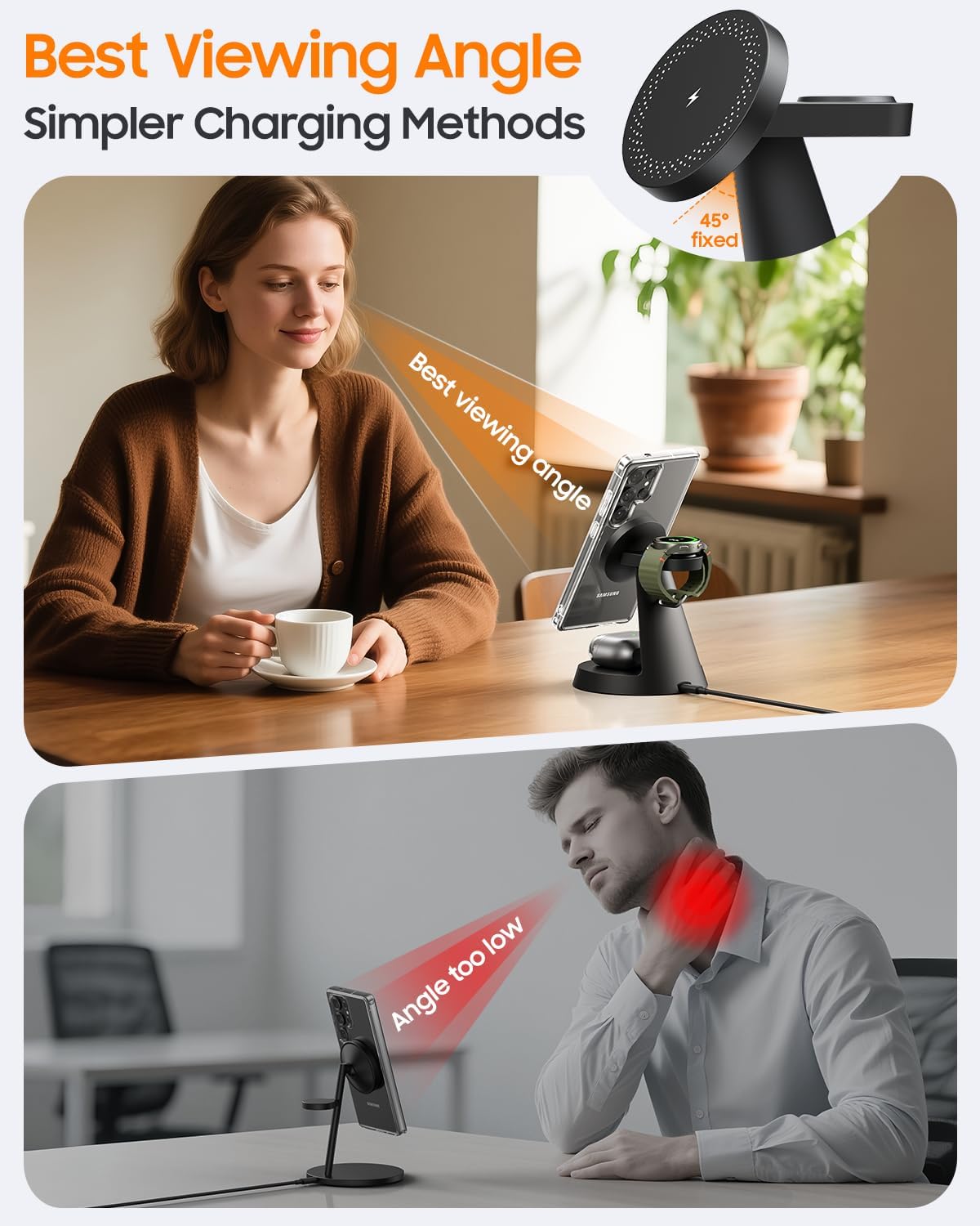 Magnetic Wireless Charger for Samsung, 3 in 1 Charging Station Compatible with MagSafe Samsung Charger for Galaxy S25 Ultra S24 Z Fold7/Flip7, Watch Charger Stand for Galaxy Watch Ultra 8 7, for Buds - Image 5