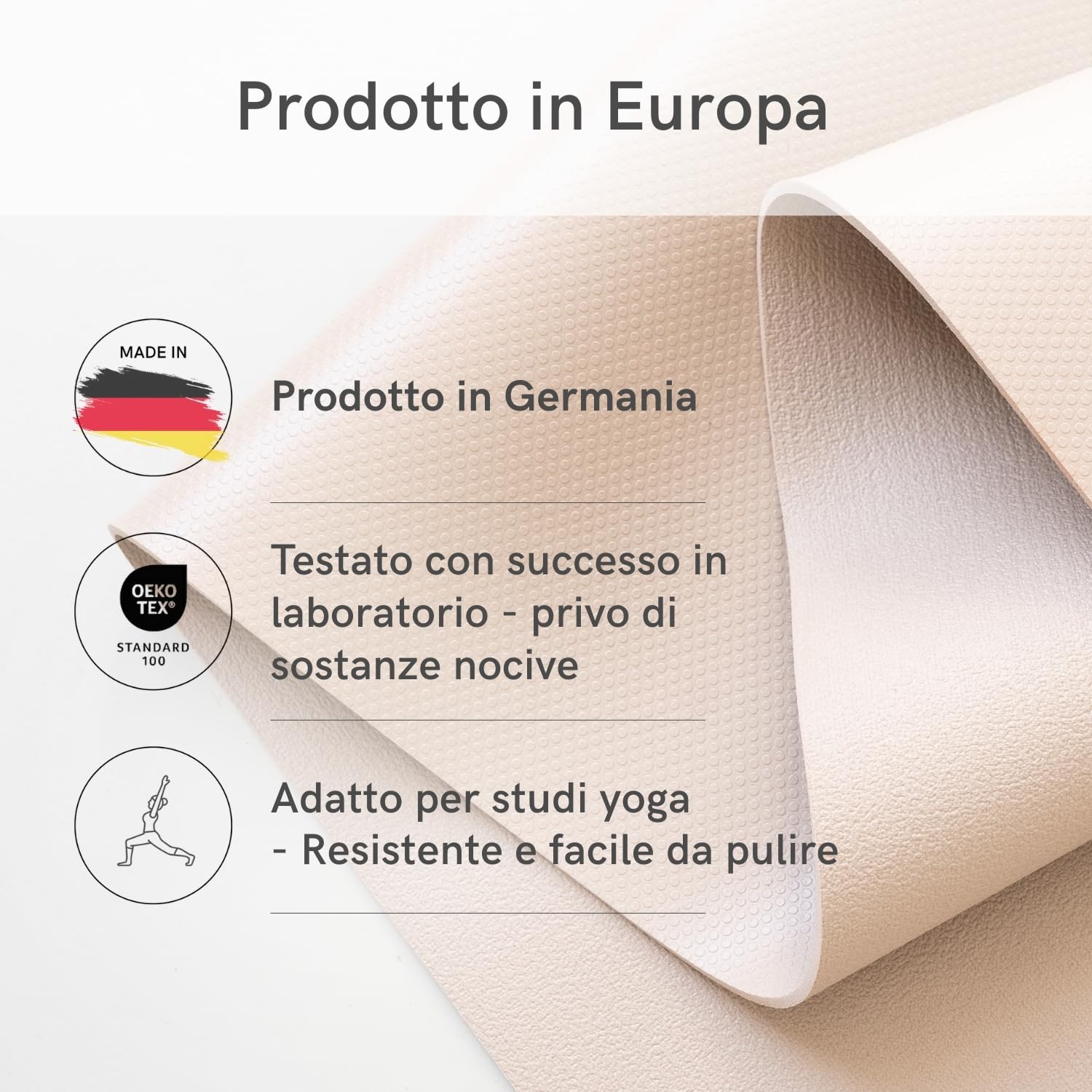 LOTUSCRAFTS Tappetino yoga di alta qualità, modello Mudra Pro, prodotto in Germania, certificato OEKO TEX®, perfetto per lo yoga o il Pilates
