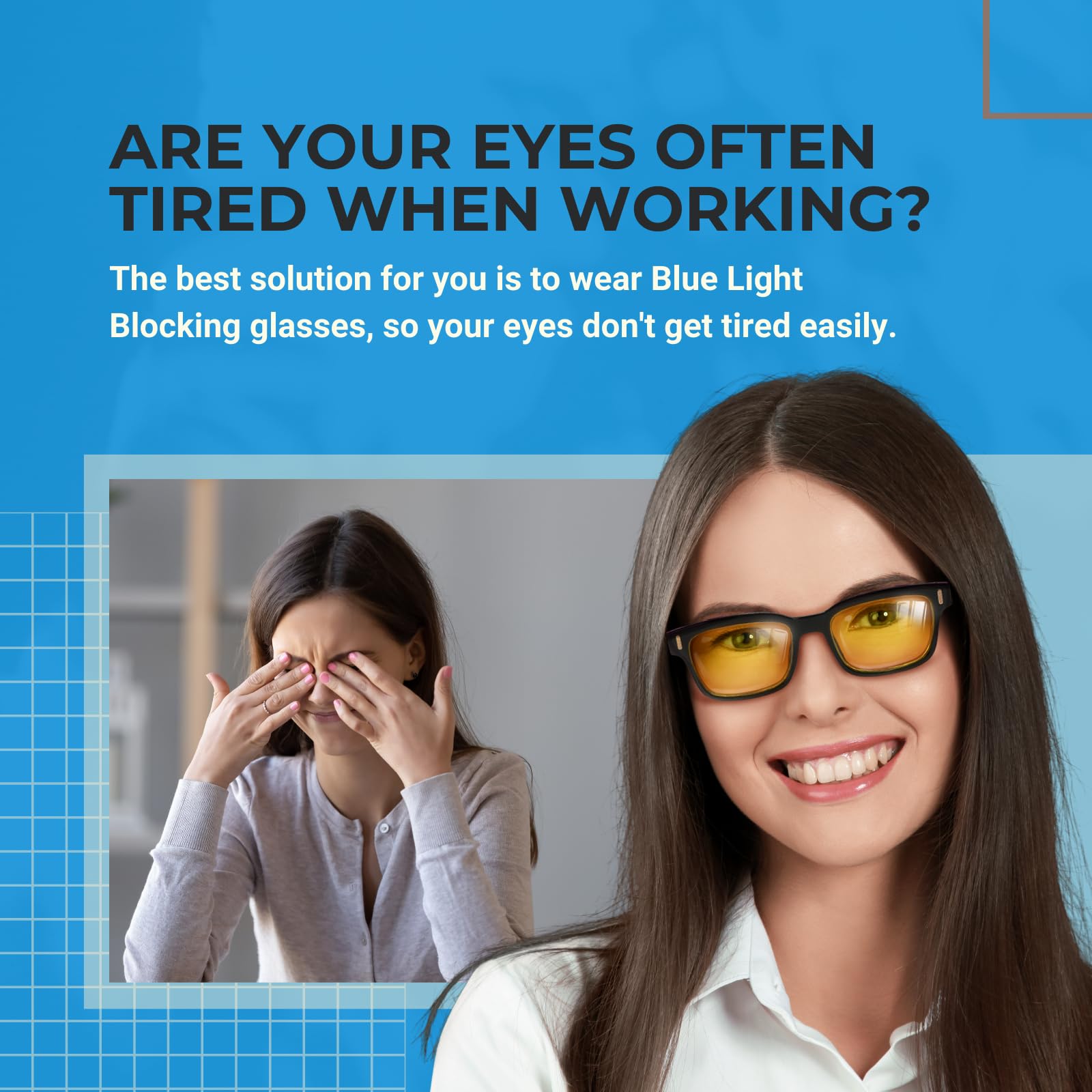 Lunettes Anti-Lumière Bleue:Protégez Vos Yeux des Éblouissements Nocifs de Écran,Prévenez Fatigue Oculaire et Maintenez Santé Oculaire,pour Ordinateur,TV,Jeux,Femmes et Hommes - Étui Inclus