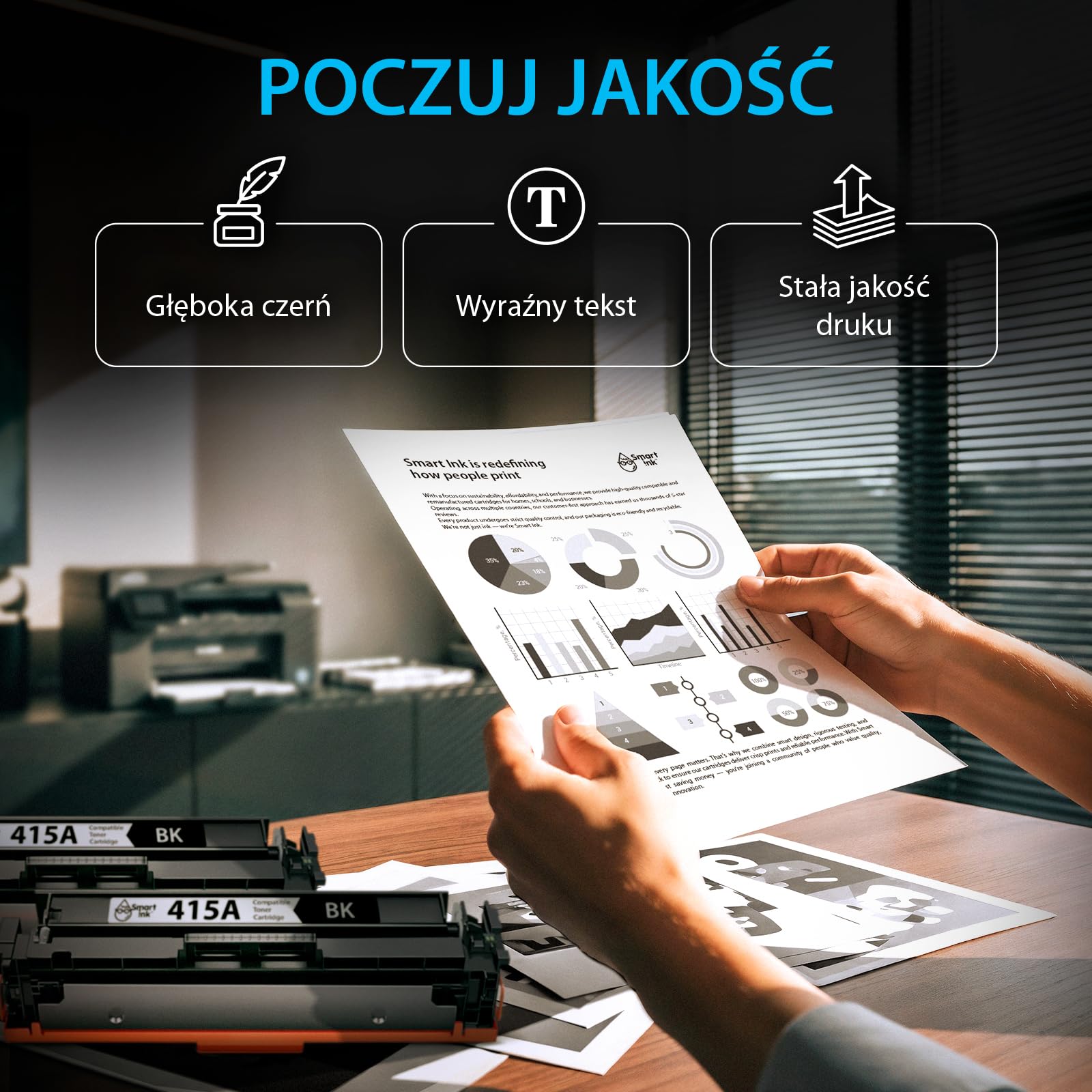 Smart Ink 415A 415 toner kompatybilny z chipem do HP 415A 415 A 415X (2 sztuki w opakowaniu) (czarny - czarny) jako zamiennik do LaserJet Pro MFP M479fdw M479fdn M479fdw M454dw M454dn (W2030A W2031A