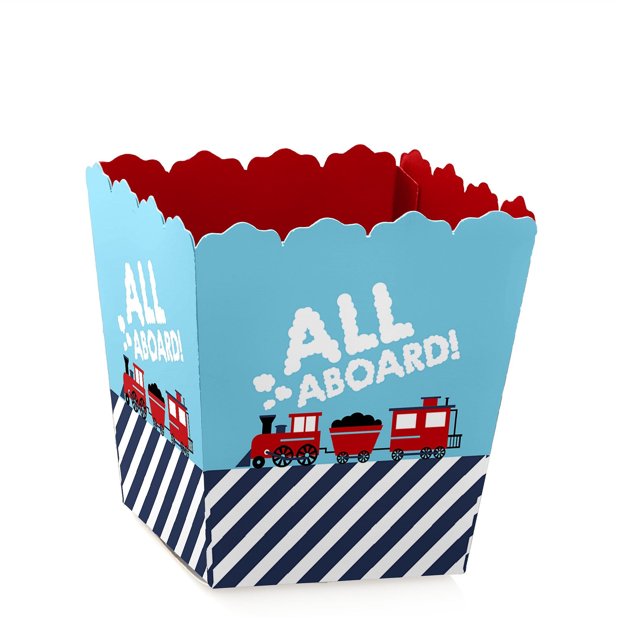 Big Dot of Happiness Railroad Party Crossing - Mini Favor Boxes Steam Train Birthday or Baby Shower Treat Candy Set 12