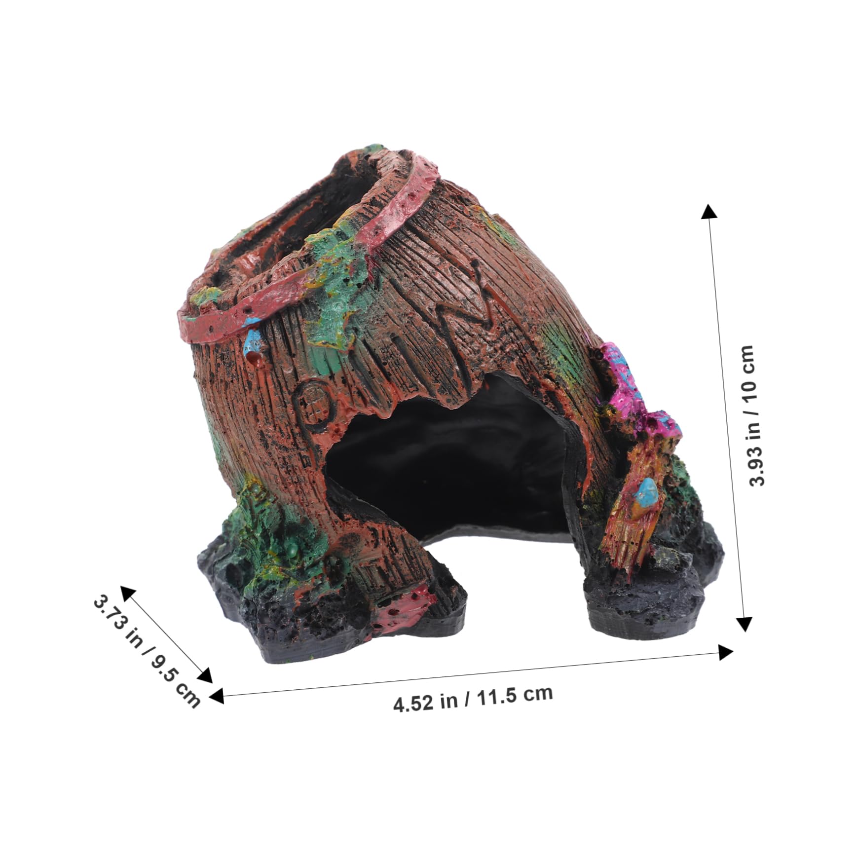 CORHAD Lizard Hideout Reptile Cave Decorative Resin Hiding Box for Reptiles Easy to Install Ramp Platform Lightweight Habitat Decor for Lizards Turtles and Other Pets