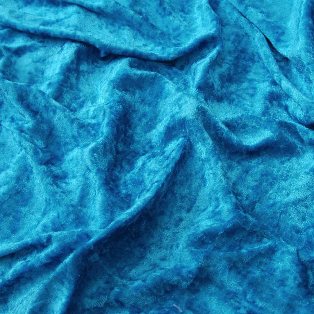 Crushed Velvet Fabric 59" Wide - Premium Velvet Material for Upholstery, Home Decor - Available in Gold, Black, Green, Blue, White, Red, Silver - Fabric by The Metre (Turquoise, 10m)