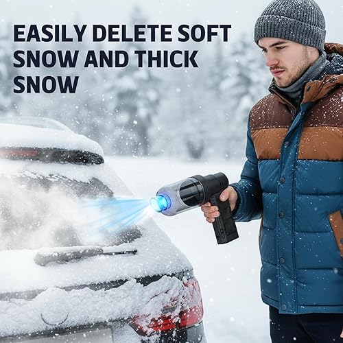 Miniatura 3 de Soplador turbo LED, soplador de nieve de alta velocidad 2026 de 130,000 RPM para automóvil e interior, herramienta de eliminación de nieve